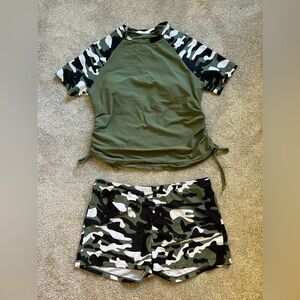 Swimming Matching Set in Camouflage